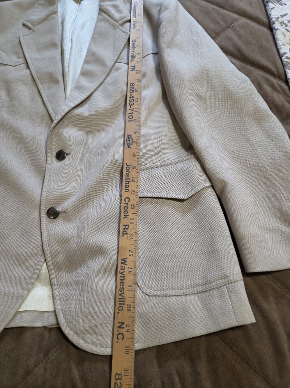 Pendleton Vgt. Light Taupe Men's Western Sport Coat Blazer. Wool Blend - Sz 42 - Picture 7 of 9